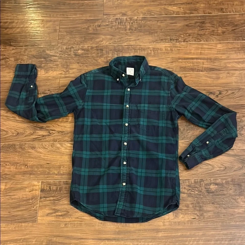 J.Crew Mercantile Men's 100% Cotton Slim Gingham-Plaid Flannel Shirt, Sz. XS.